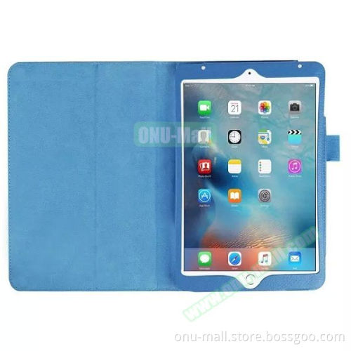 New design 2 Folding Litchi Texture case cover for iPad Mini 4 tablet case